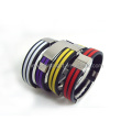 Trendy 2 Lines Stainless Steel Clip Silicone Bracelet
